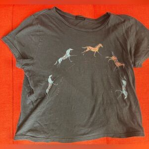 MOTHER horsin’ around cropped T size M